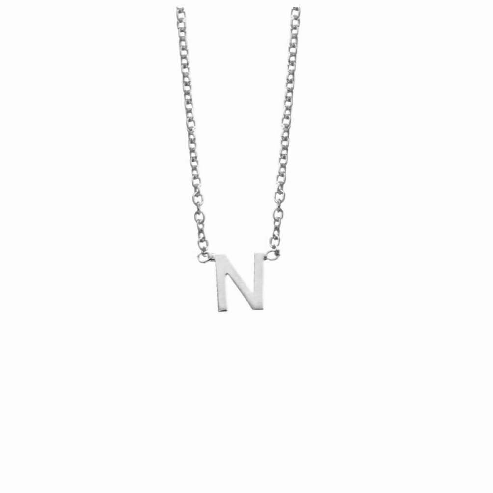 Petite Initial Letter Sterling Silver Necklaces
