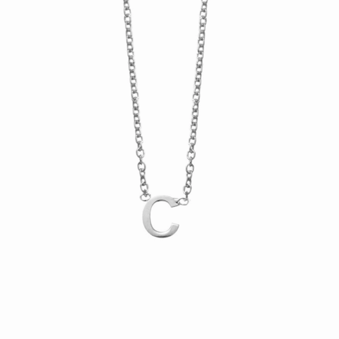 Petite Initial Letter Sterling Silver Necklaces