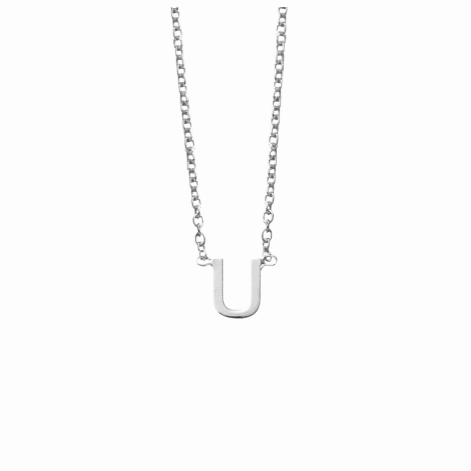 Petite Initial Letter Sterling Silver Necklaces