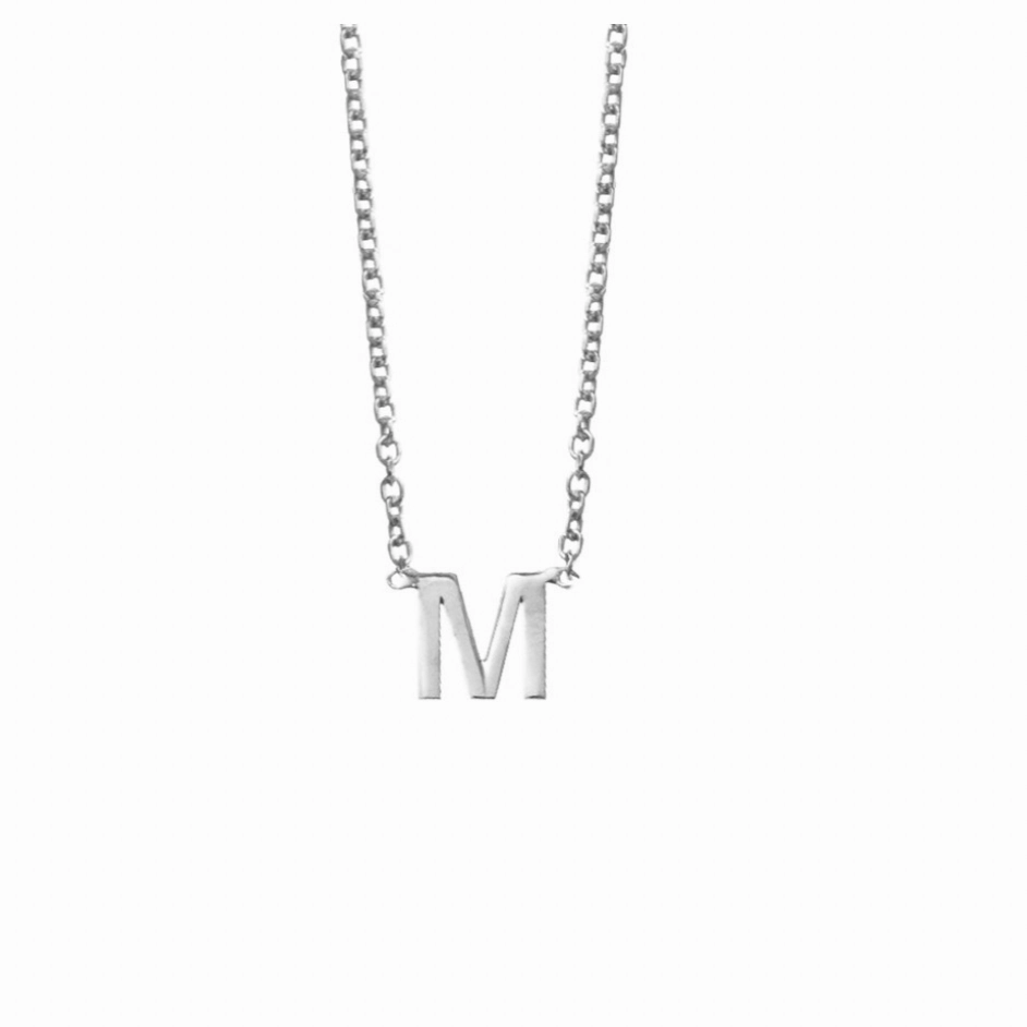 Petite Initial Letter Sterling Silver Necklaces