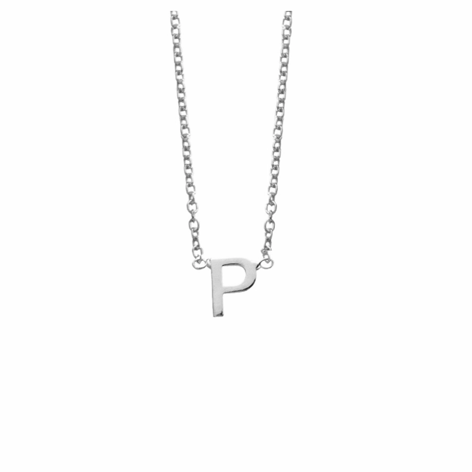Petite Initial Letter Sterling Silver Necklaces