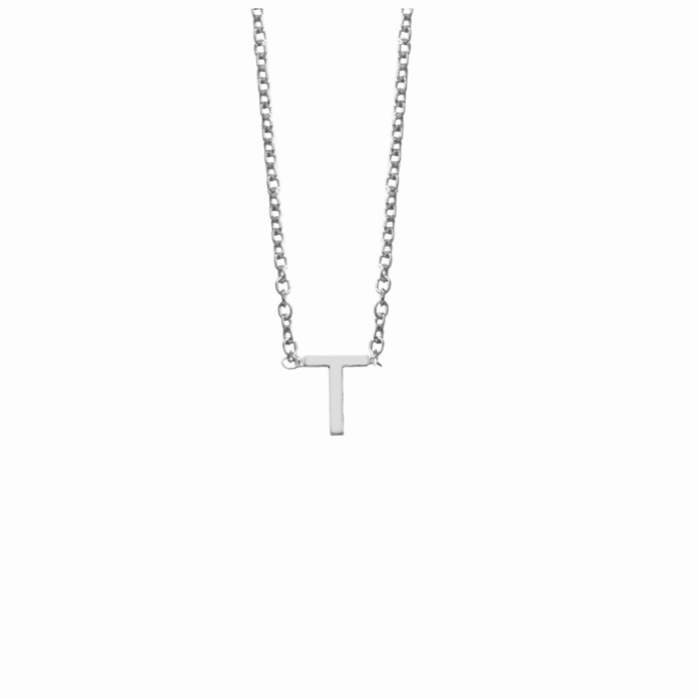 Petite Initial Letter Sterling Silver Necklaces