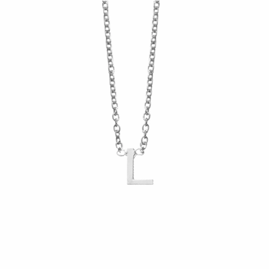 Petite Initial Letter Sterling Silver Necklaces