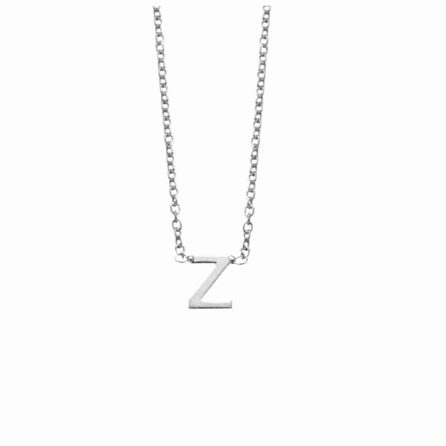 Petite Initial Letter Sterling Silver Necklaces