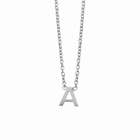 Petite Initial Letter Sterling Silver Necklaces