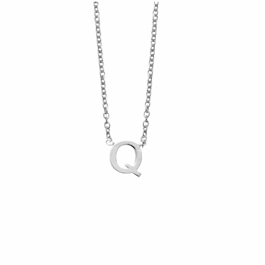 Petite Initial Letter Sterling Silver Necklaces
