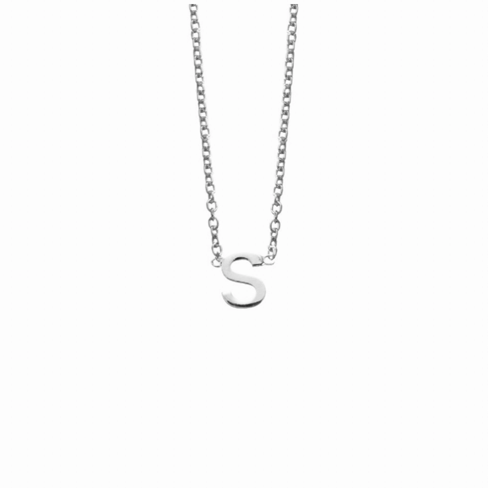 Petite Initial Letter Sterling Silver Necklaces
