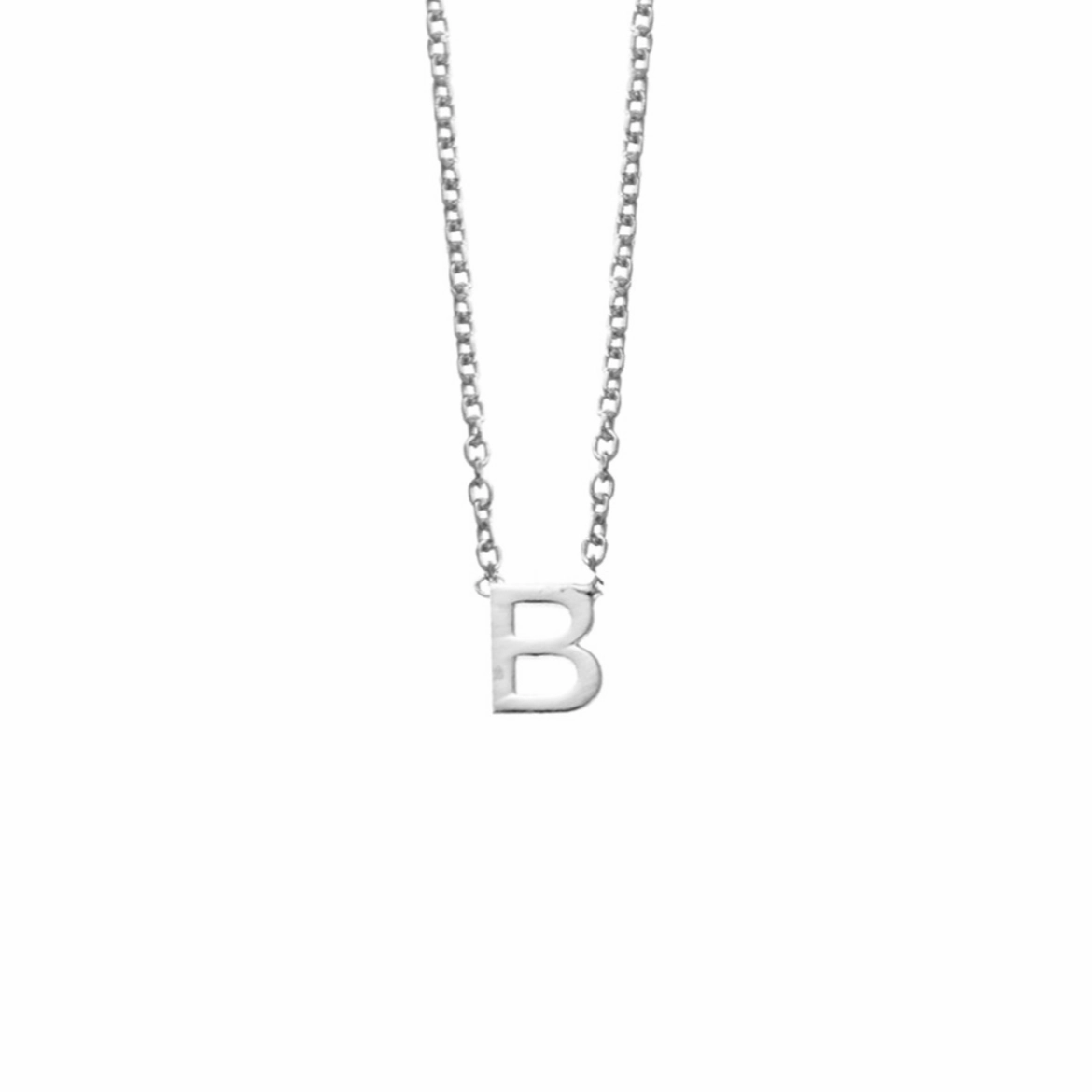 Petite Initial Letter Sterling Silver Necklaces