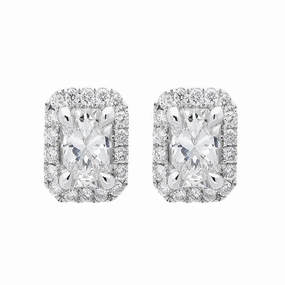 Phoenix Cut 18ct White Gold 0.87ct Diamond Stud Earrings