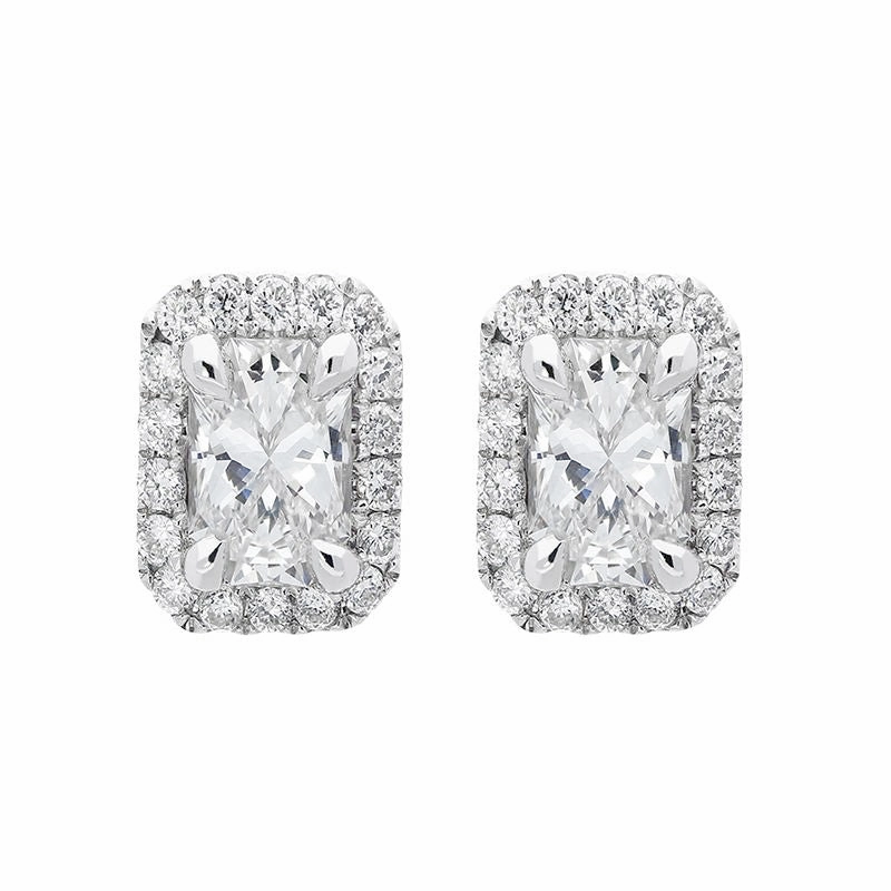 Phoenix Cut 18ct White Gold 0.87ct Diamond Stud Earrings