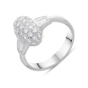 Picchiotti 18ct White Gold Diamond Domed Ring D