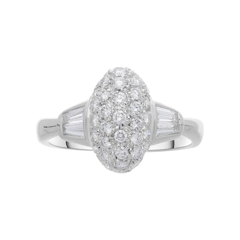 Picchiotti 18ct White Gold Diamond Domed Ring D