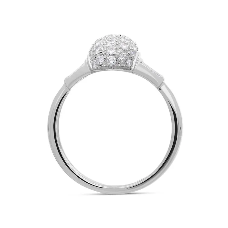 Picchiotti 18ct White Gold Diamond Domed Ring D