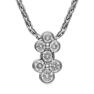 Picchiotti 18ct White Gold Diamond Twin Flower Necklace D