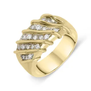 Picchiotti 18ct Yellow Gold Diamond Stripe Ring D
