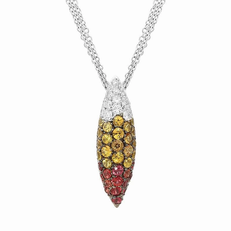 Picchiotti 18ct White Gold Diamond and Sapphire Necklace