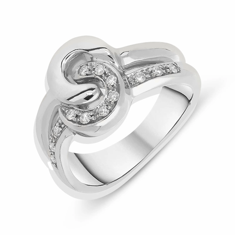 Picchiotti 18ct White Gold Diamond Knot Ring