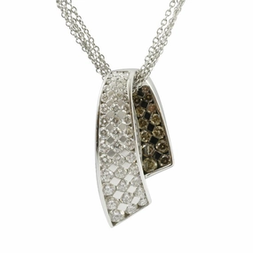 Picchiotti 18ct White Gold White And Brown Diamond Twist Necklace D