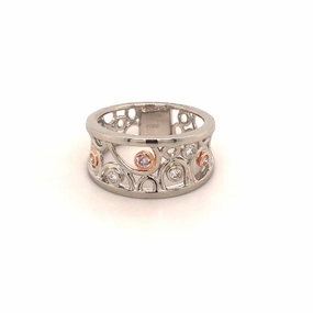 Pink Bubbles Platinum Ring