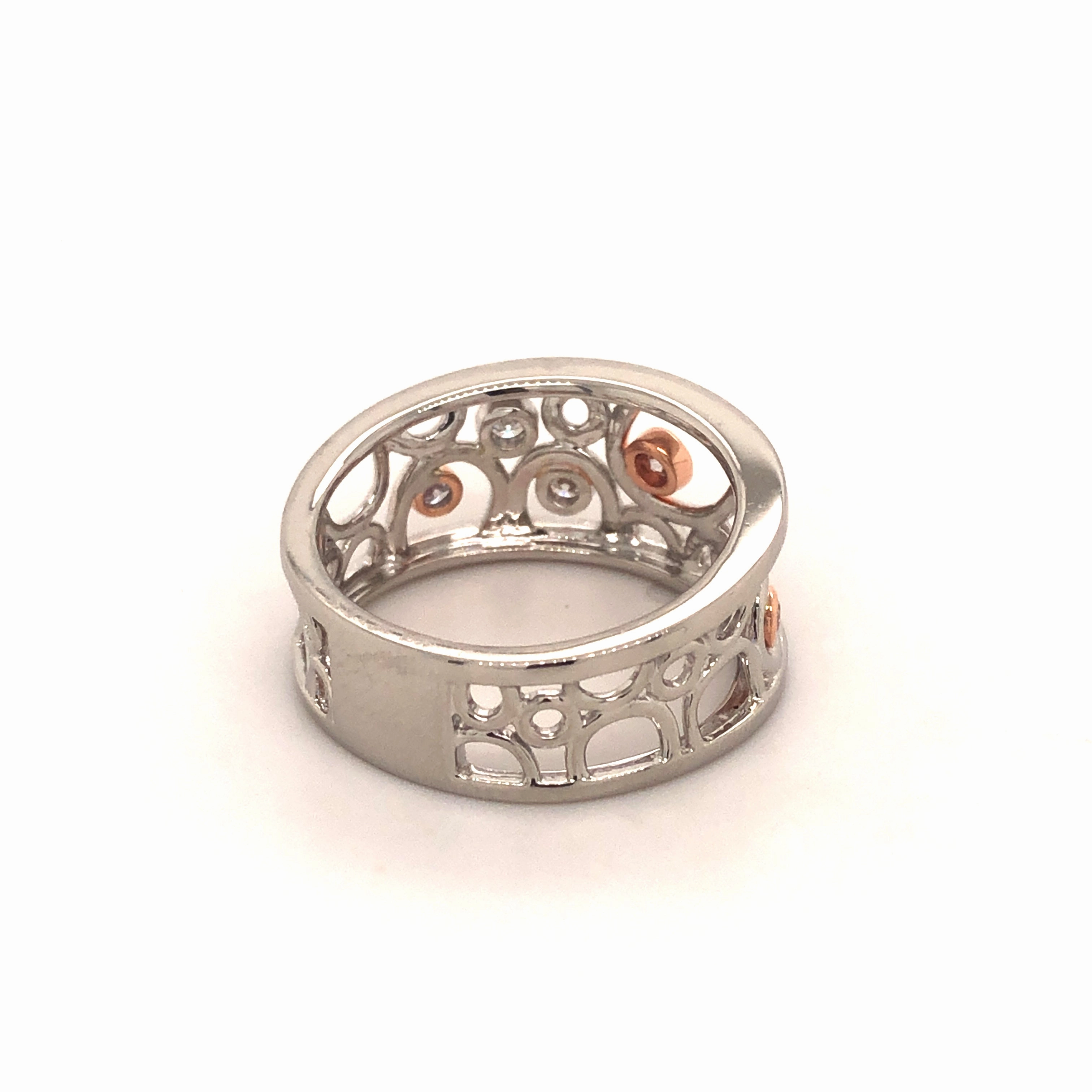 Pink Bubbles Platinum Ring