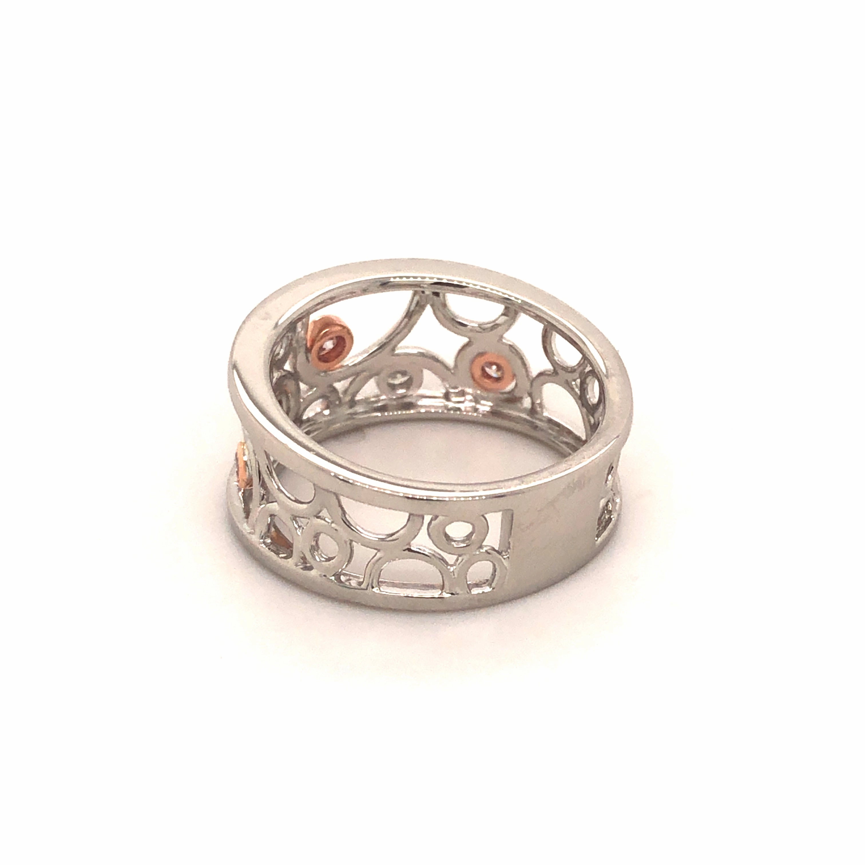 Pink Bubbles Platinum Ring