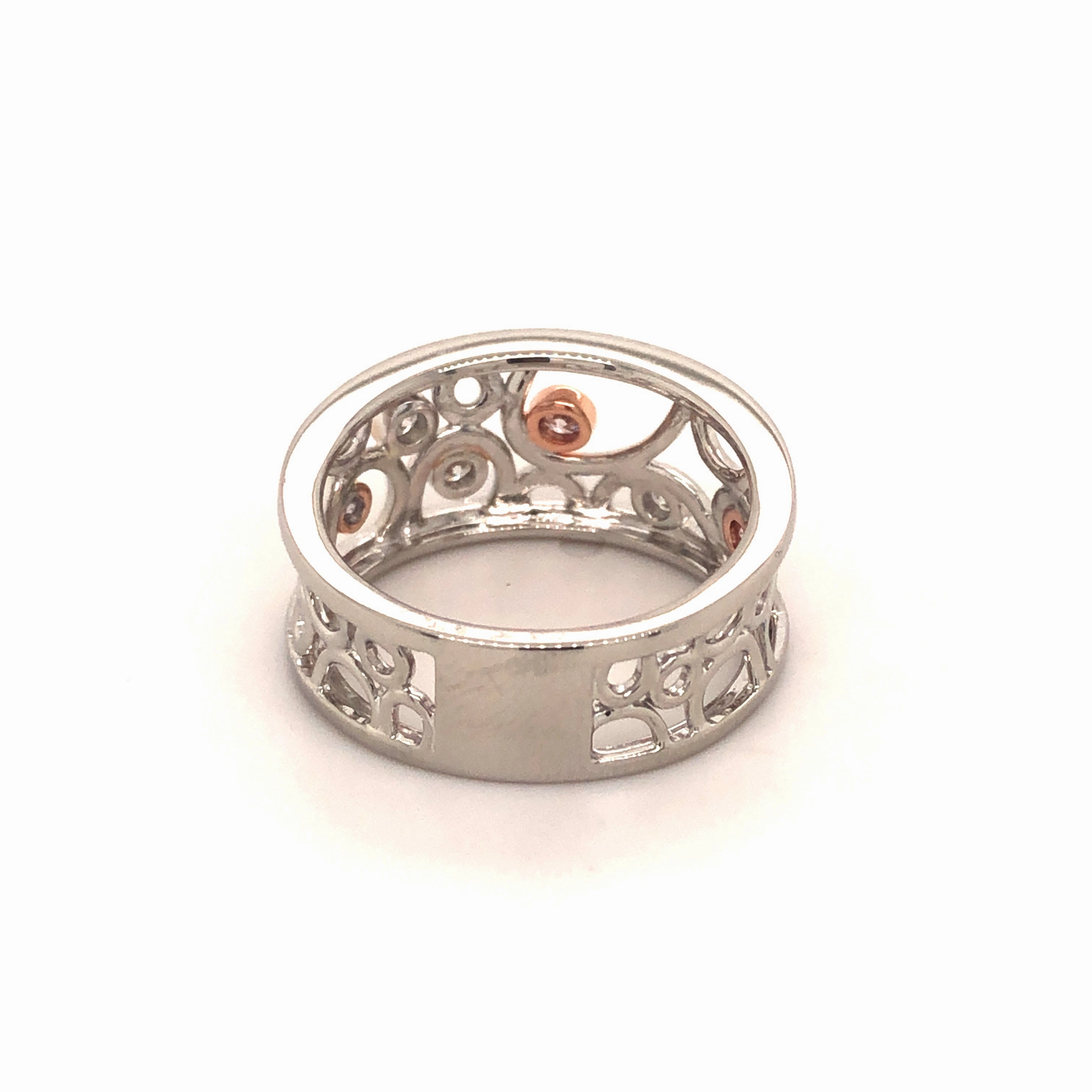 Pink Bubbles Platinum Ring