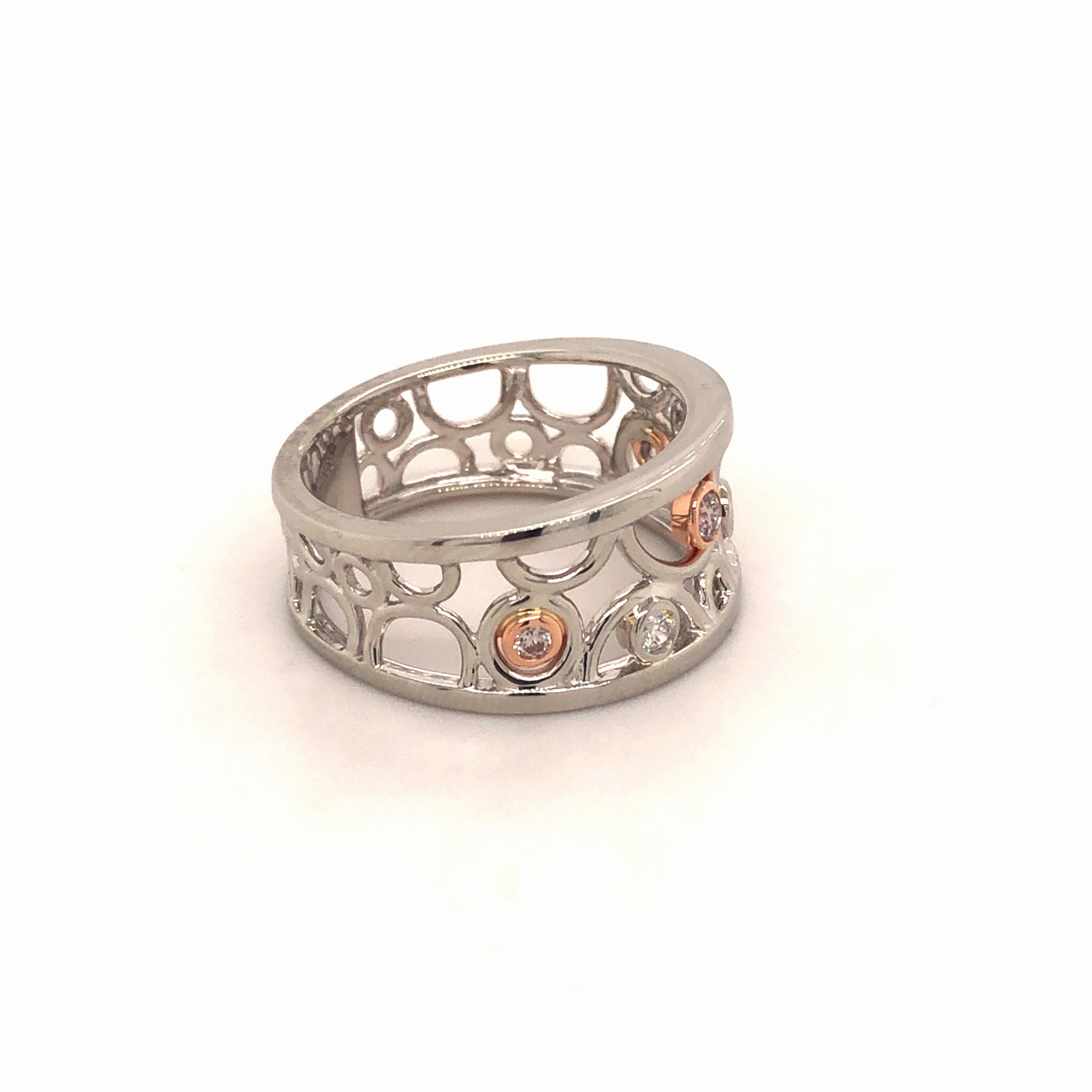Pink Bubbles Platinum Ring