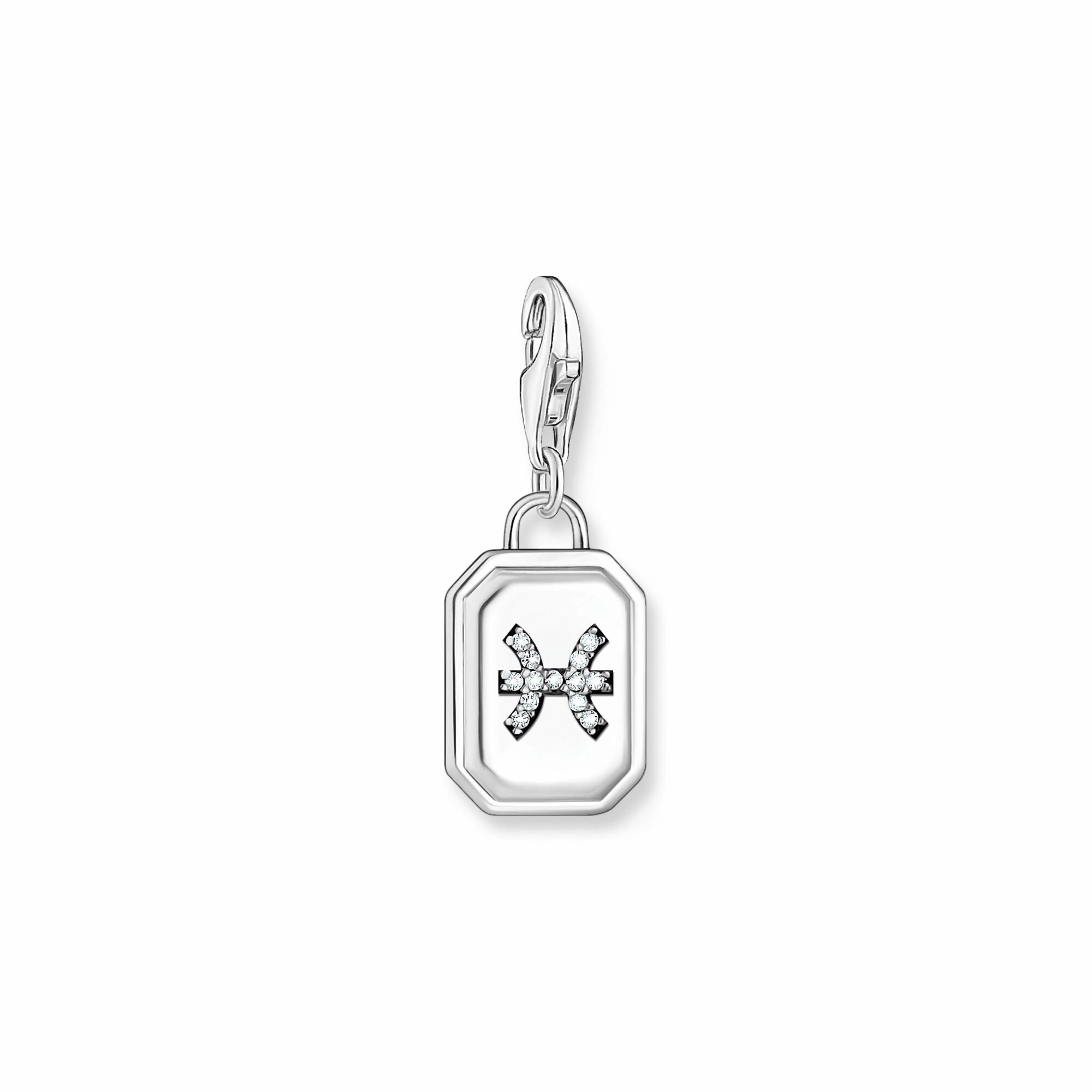 Pisces zodiac sign silver charm Pendant