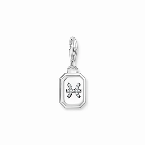 Pisces zodiac sign silver charm Pendant