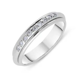 Platinum 0.12ct Diamond Beaded Wedding Ring
