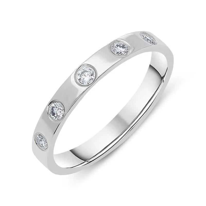 Platinum 0.22ct Diamond Set Wedding Band Ring D