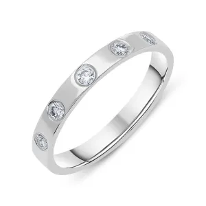 Platinum 0.22ct Diamond Set Wedding Band Ring D