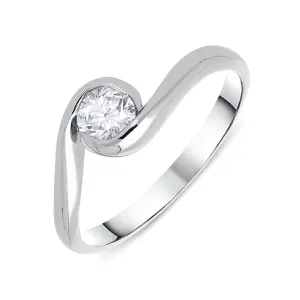 Platinum 0.37ct Diamond Solitaire Twist Ring