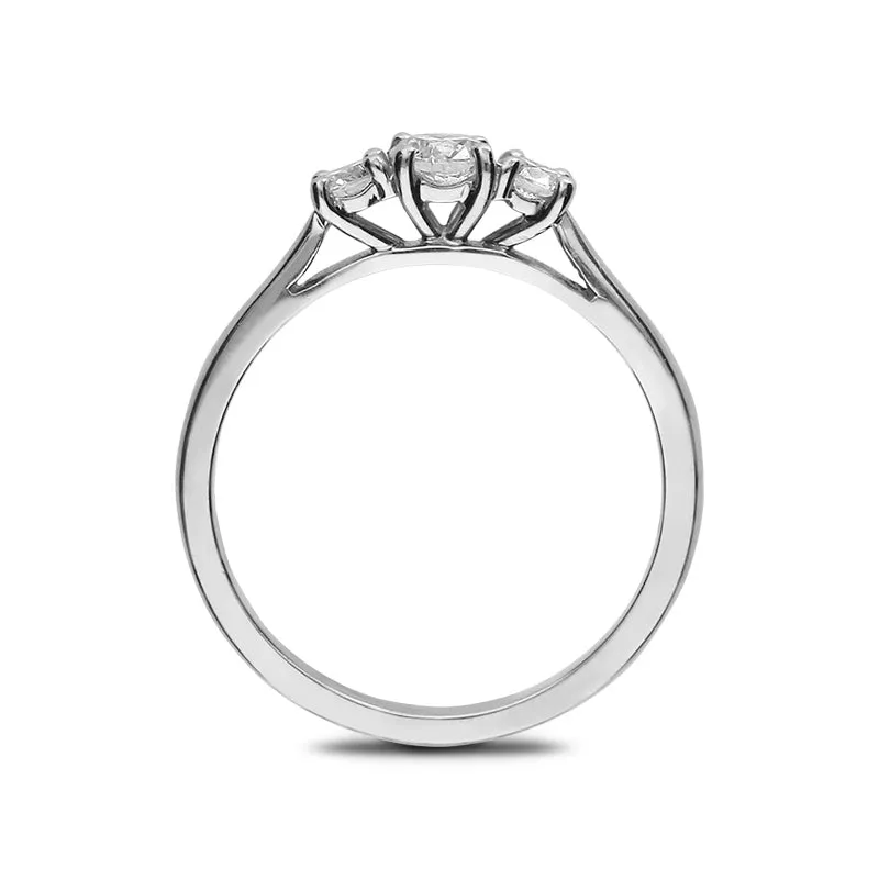 Platinum 0.51ct Diamond Brilliant Cut Trilogy Ring