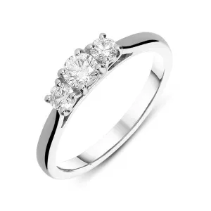 Platinum 0.51ct Diamond Brilliant Cut Trilogy Ring