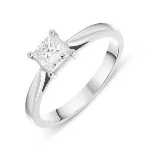 Platinum 0.52ct Diamond Princess Cut Solitaire Ring