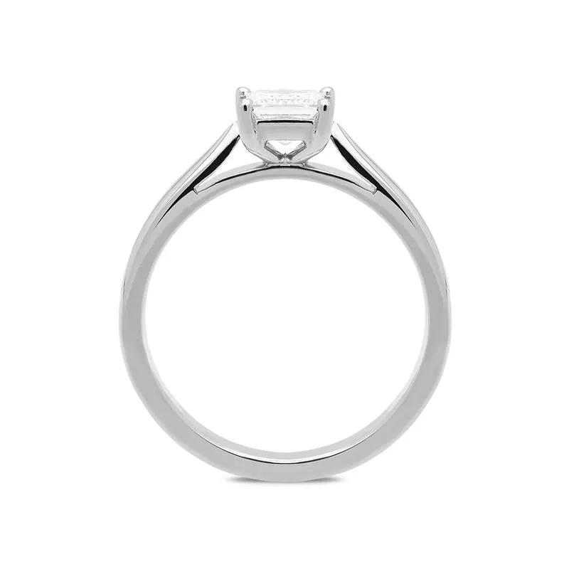 Platinum 0.52ct Diamond Princess Cut Solitaire Ring