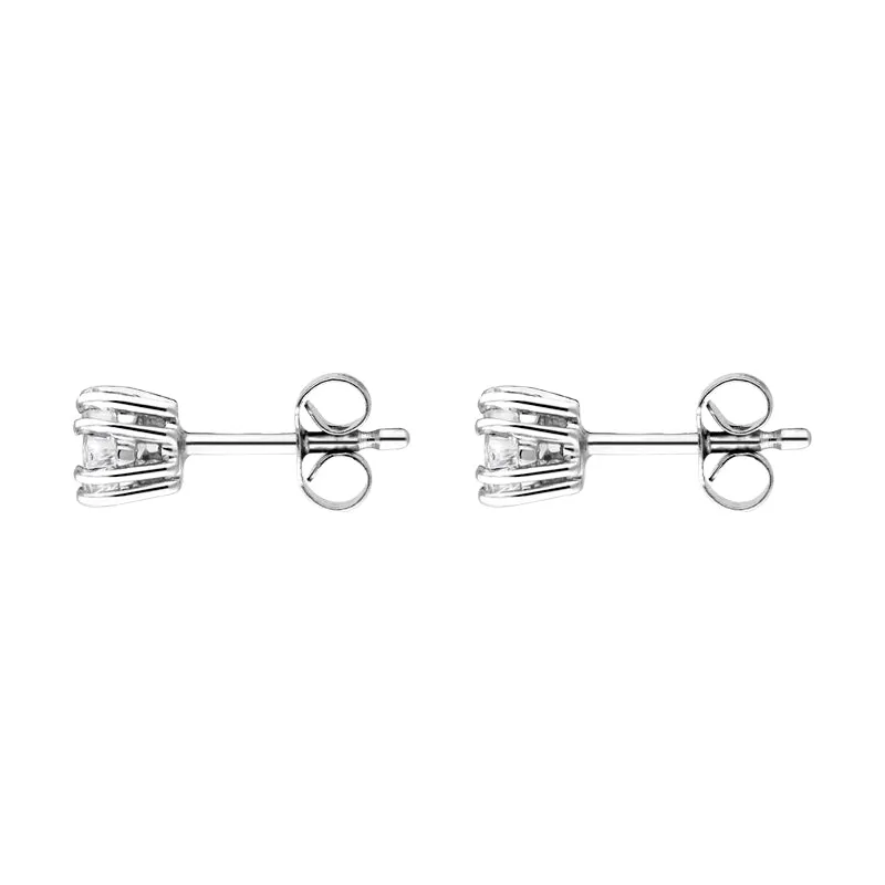 Platinum 0.54ct Diamond Ascher Cut Stud Earrings D