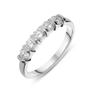 Platinum 0.55ct Diamond Five Stone Half Eternity Ring