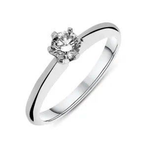 Platinum 0.70ct Diamond Round Brilliant Cut Six Claw Solitaire Ring