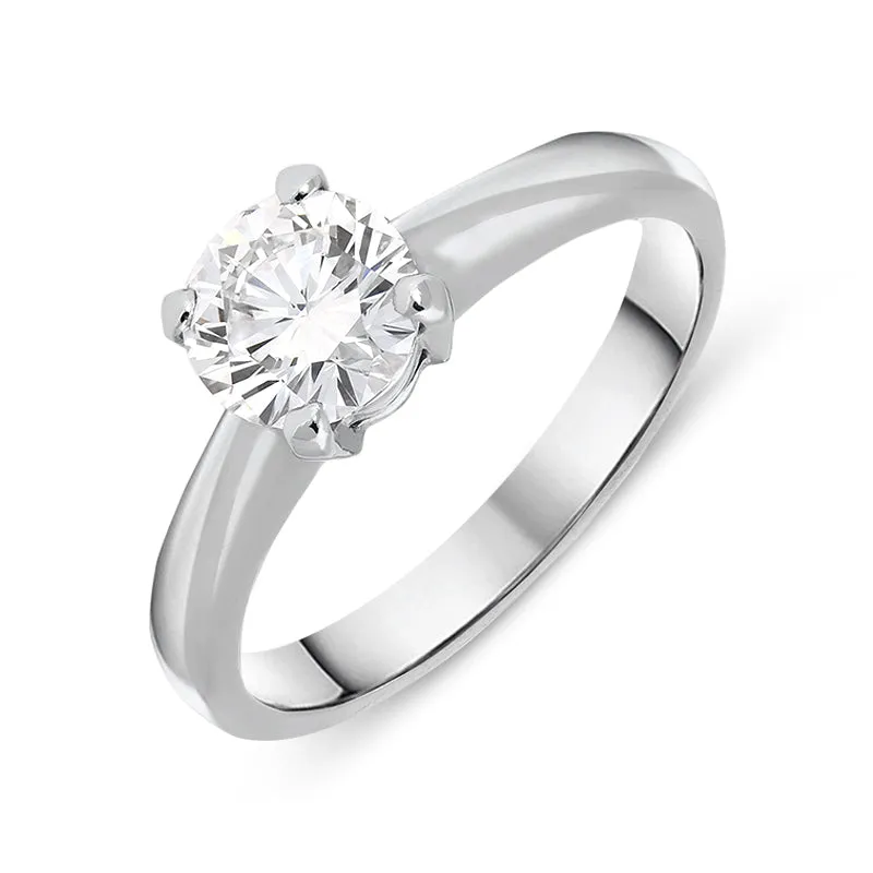 Platinum 0.72ct Diamond Round Brilliant Cut Solitaire Ring