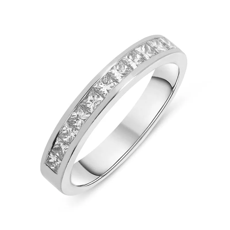 Platinum 1.00ct Diamond Channel Set Half Eternity Ring D