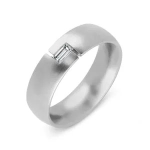 Platinum Diamond Baguette Cut Jigsaw Wedding Ring