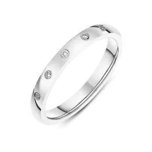 Platinum Diamond Set Wedding Band Ring