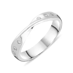 Platinum Six Round Diamond Twist Ring D