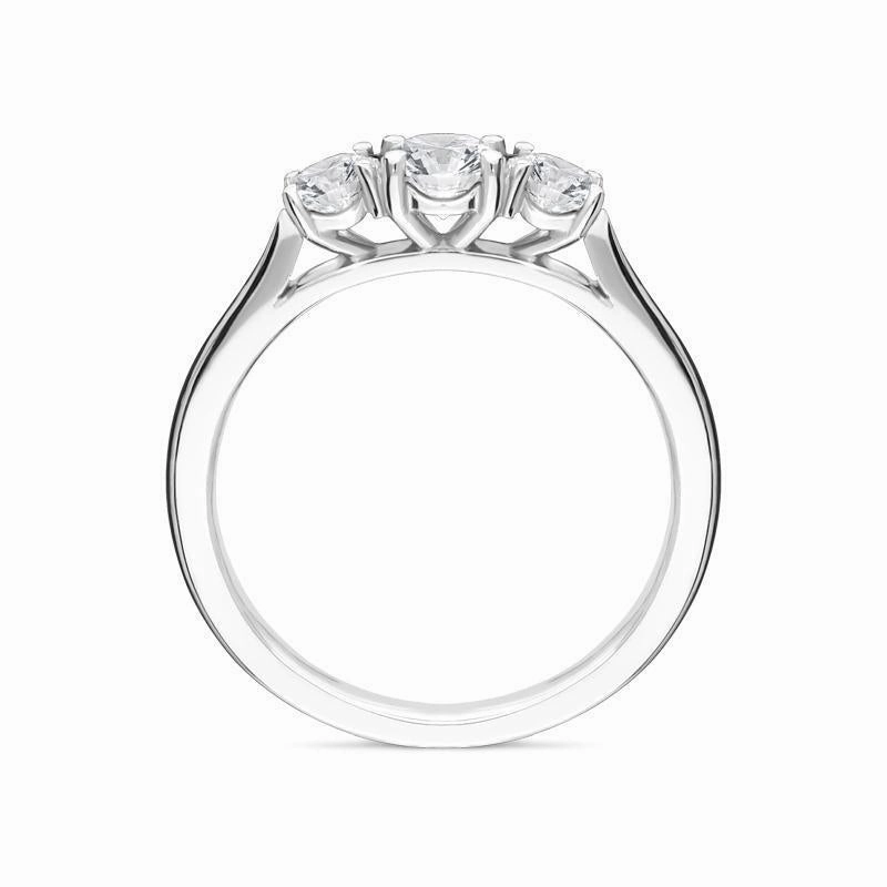 Platinum 0.50ct Diamond Brilliant Cut Trilogy Ring