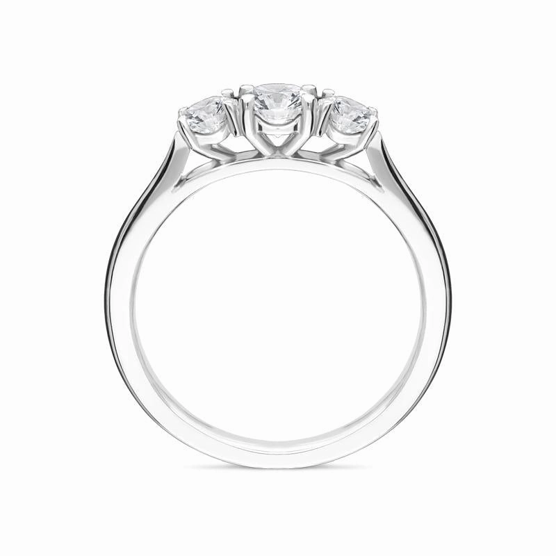 Platinum 0.50ct Diamond Brilliant Cut Trilogy Ring