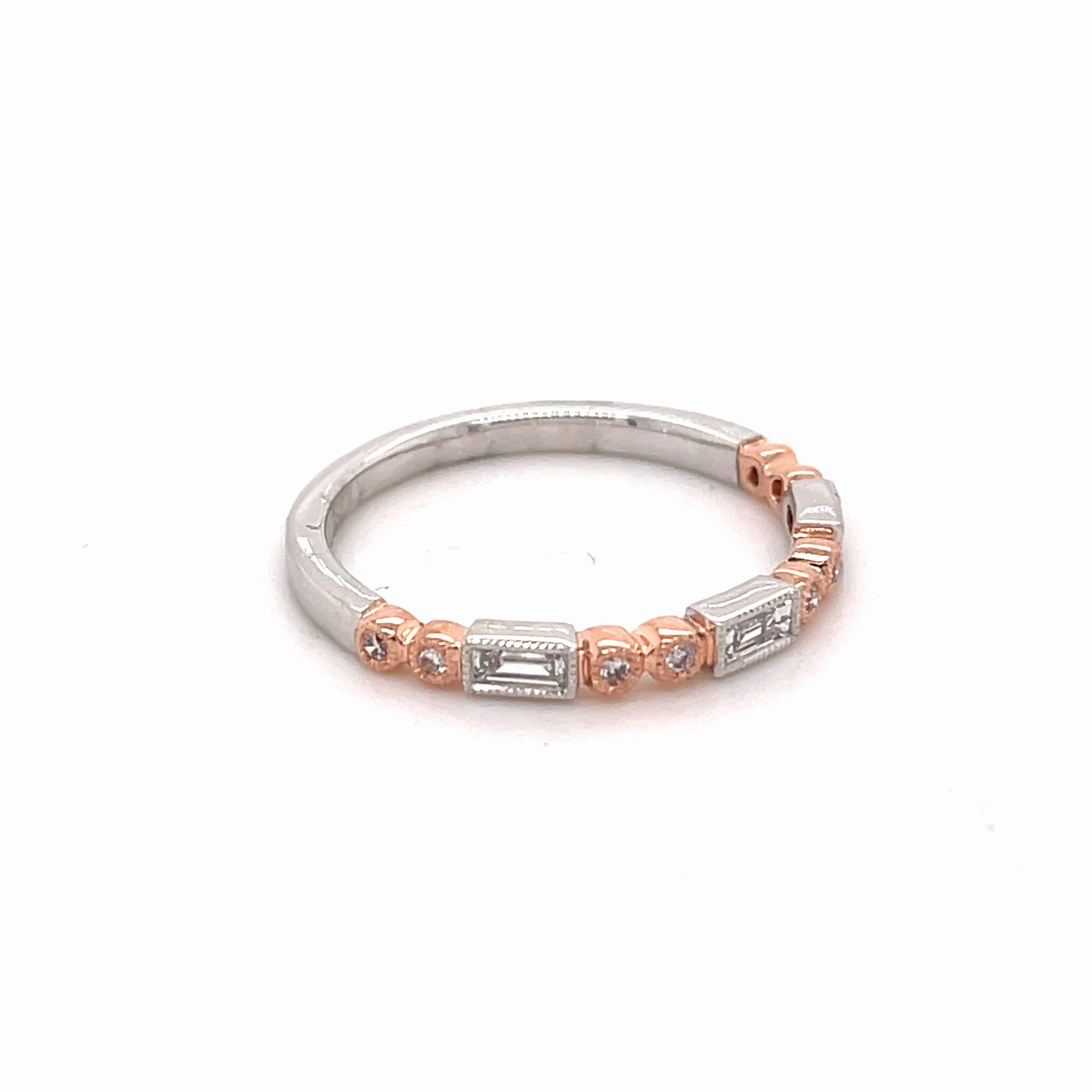 Platinum 18ct Rose Gold Pink Diamond Ring