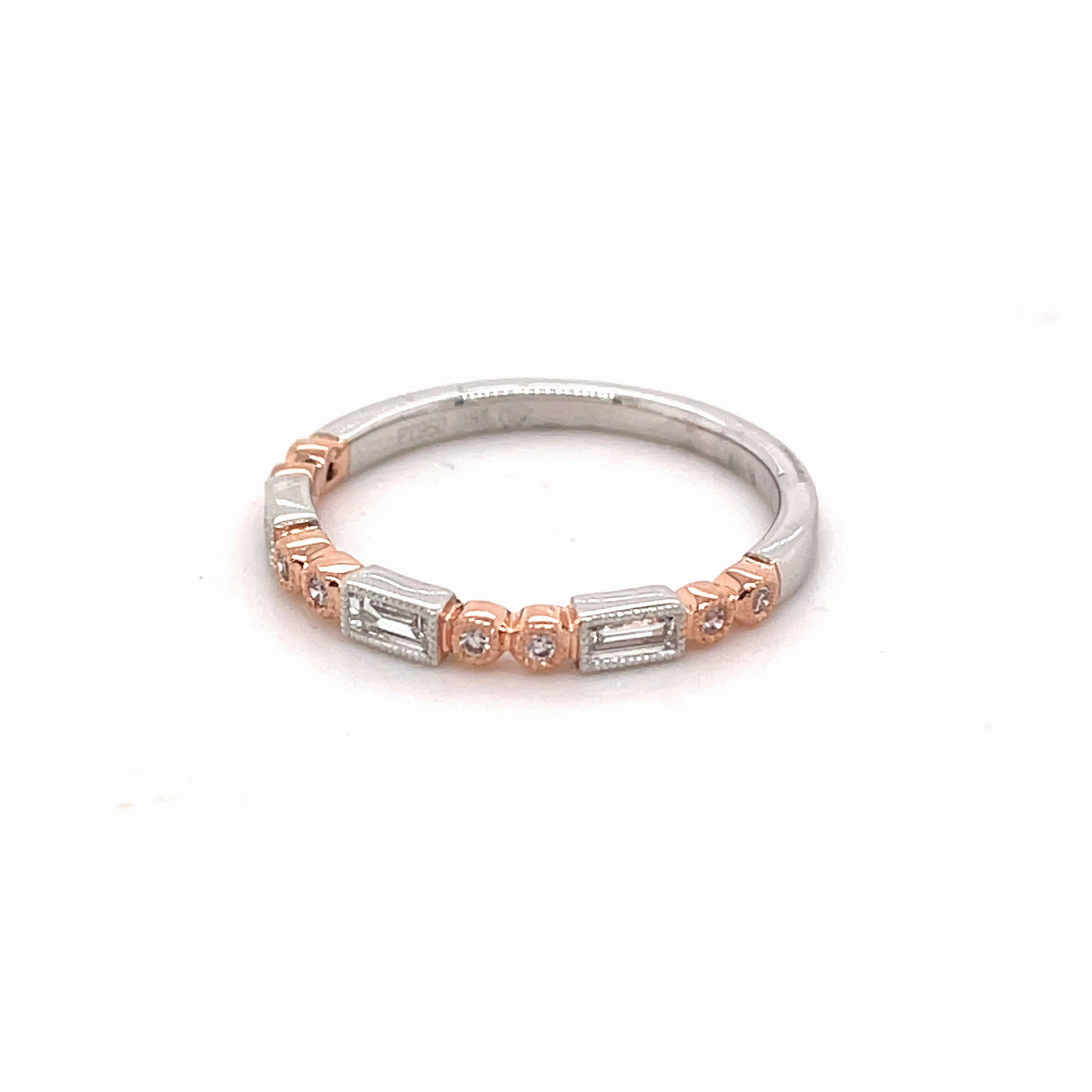 Platinum 18ct Rose Gold Pink Diamond Ring