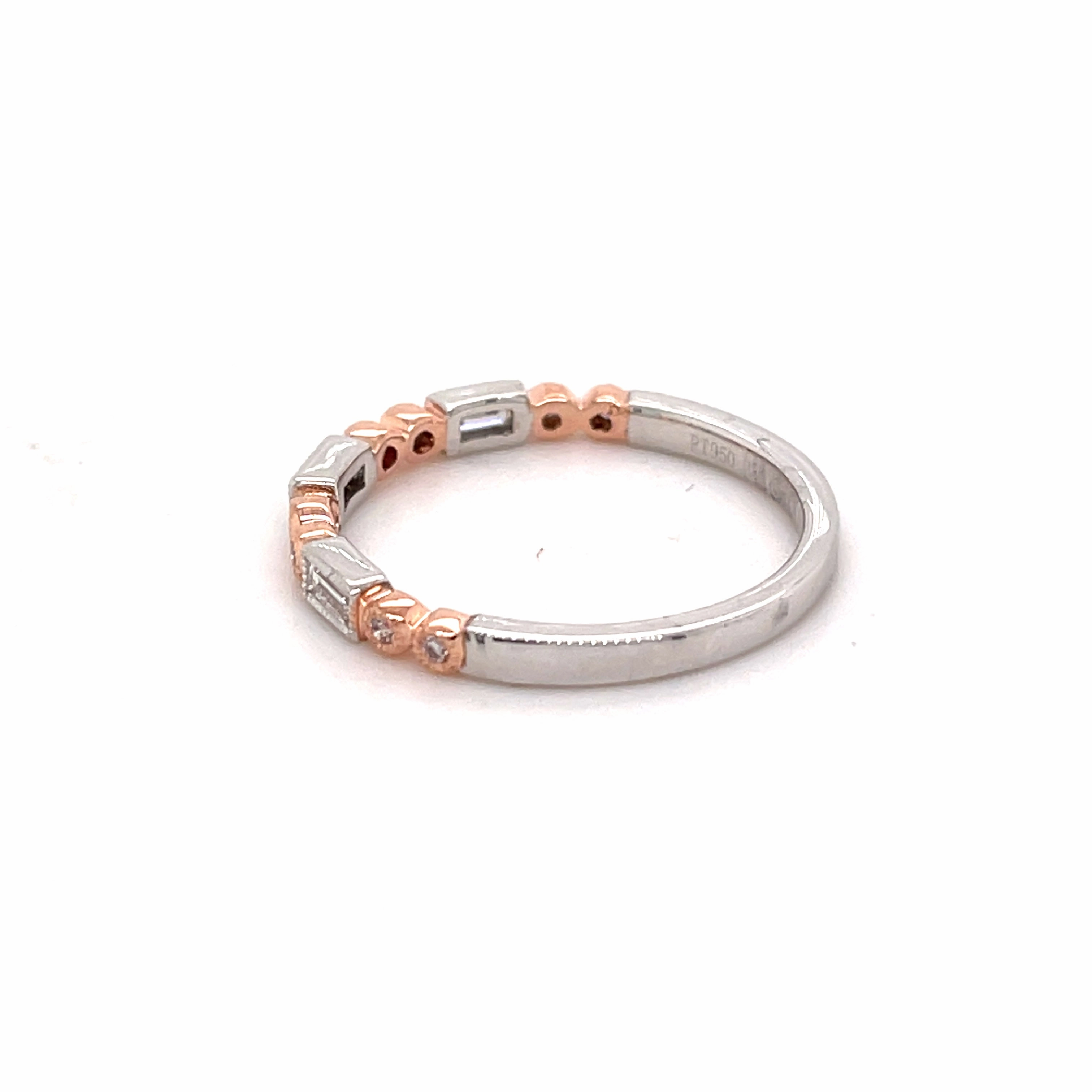 Platinum 18ct Rose Gold Pink Diamond Ring